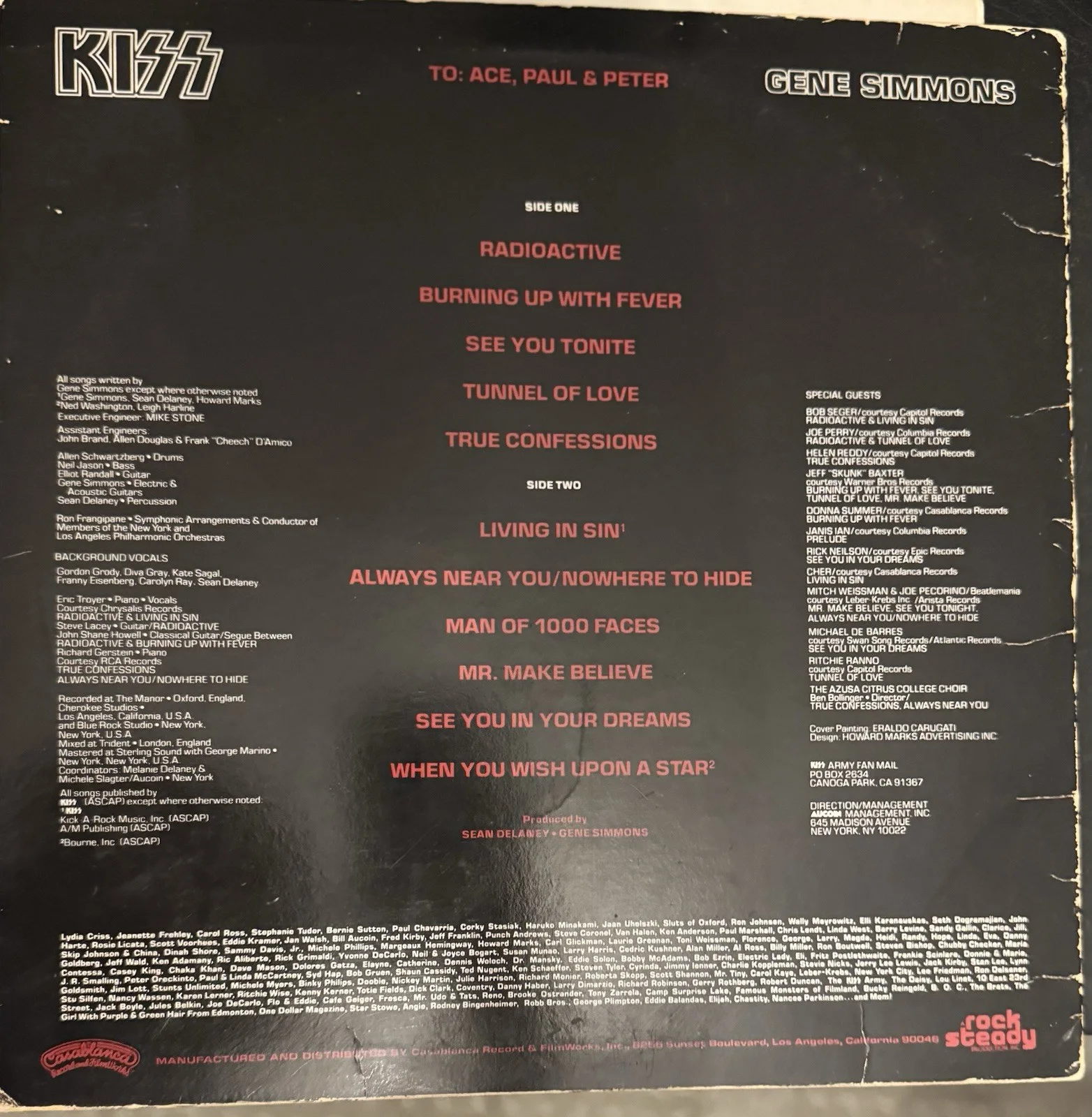 KISS Signed Album Gene Simmons Autographed Vinyl Gene Simmons Signed Record Solo, image 3