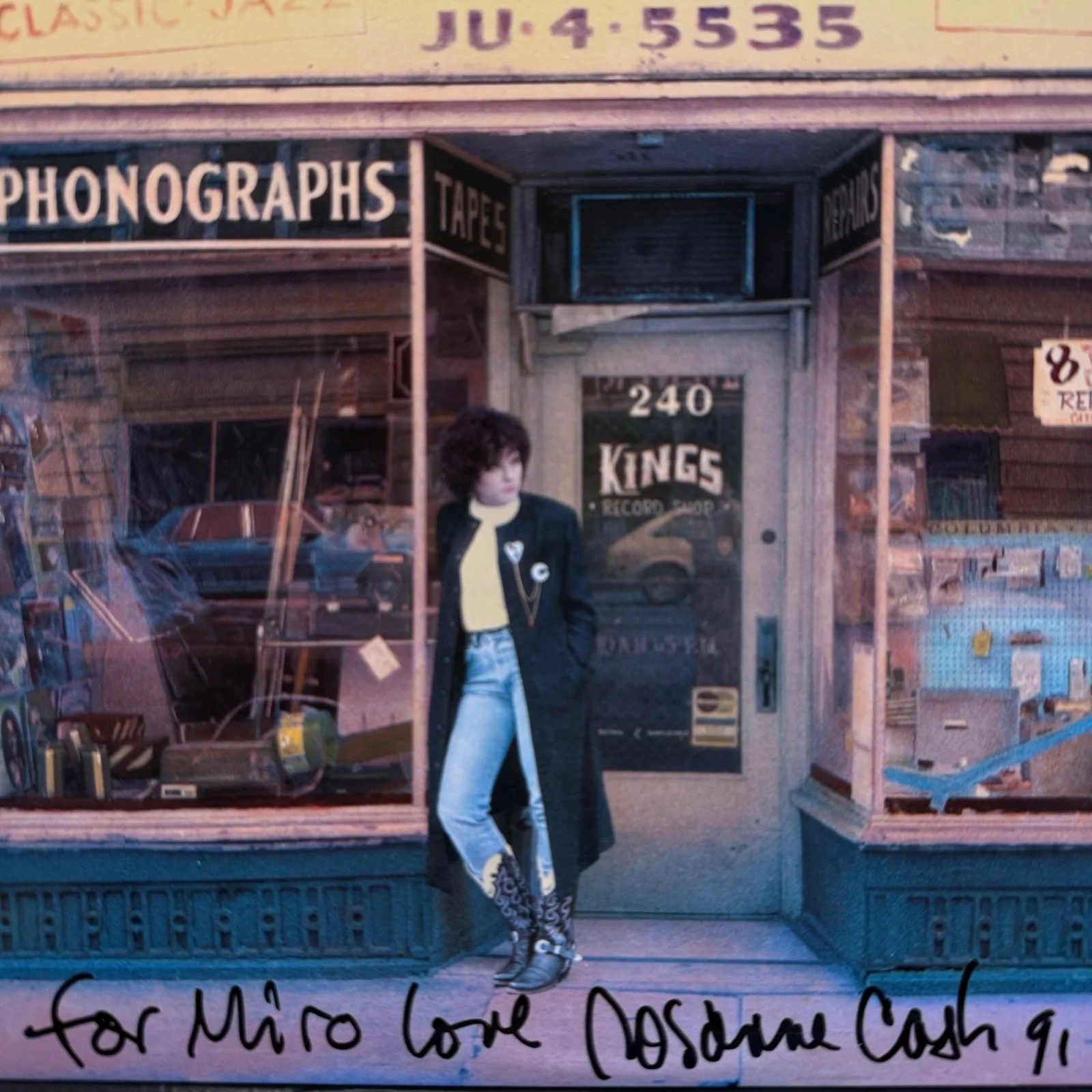 AUTOGRAPHED - ROSANNE CASH "King's Record Shop" US VINYL AUTO'd TO MIRO on cover, изображение 2