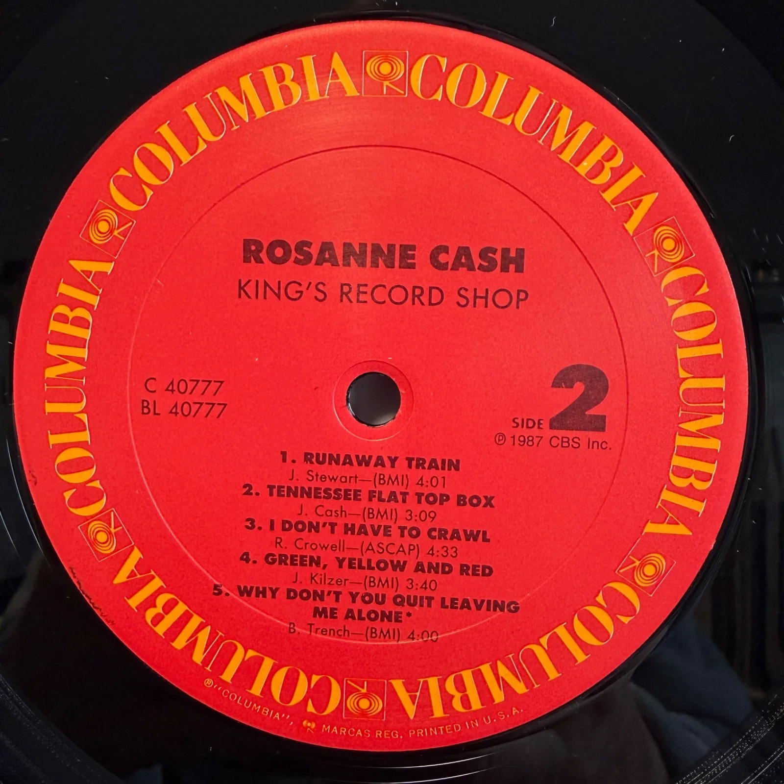 AUTOGRAPHED - ROSANNE CASH "King's Record Shop" US VINYL AUTO'd TO MIRO on cover, изображение 5