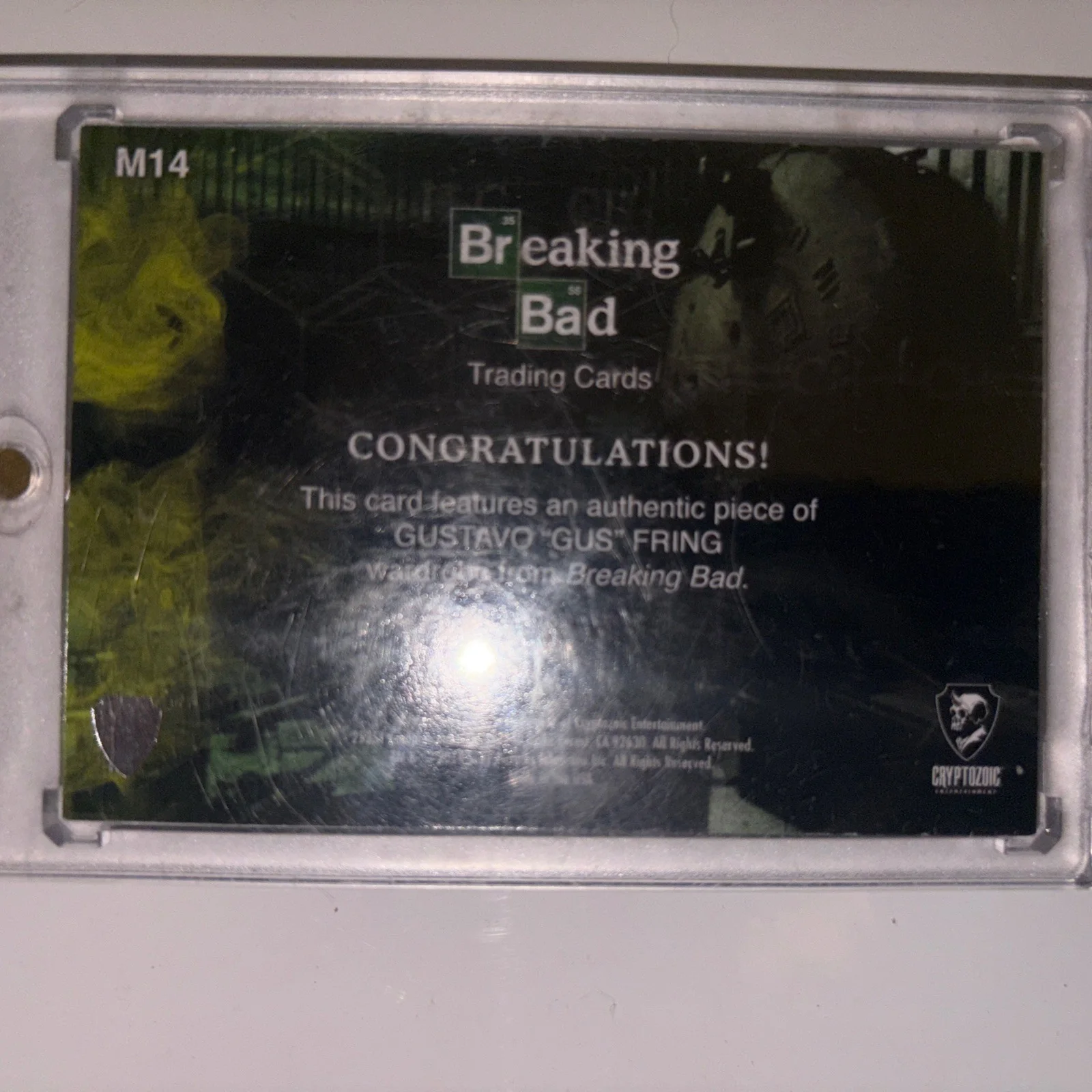 Giancarlo Esposito — Giancarlo Esposito Signed Gus Fring Authentic Wardrobe Breaking Bad Card Rare, изображение 2
