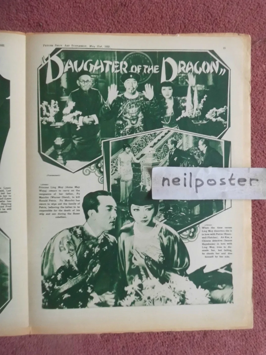 PICTURE SHOW (1932) UK mag ANNA MAY WONG, JAMES CAGNEY,JEAN HARLOW,BUSTER KEATON, изображение 3