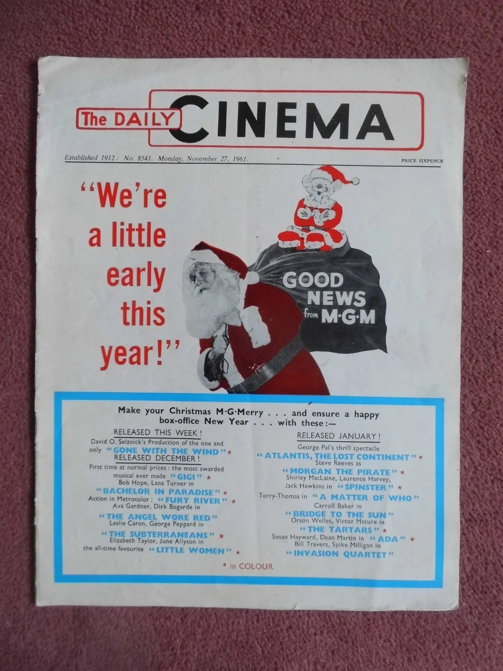 DAILY CINEMA - 1961 UK trade mag CLIFF RICHARD, DEBORAH KERR, STELLA STEVENS, изображение 4