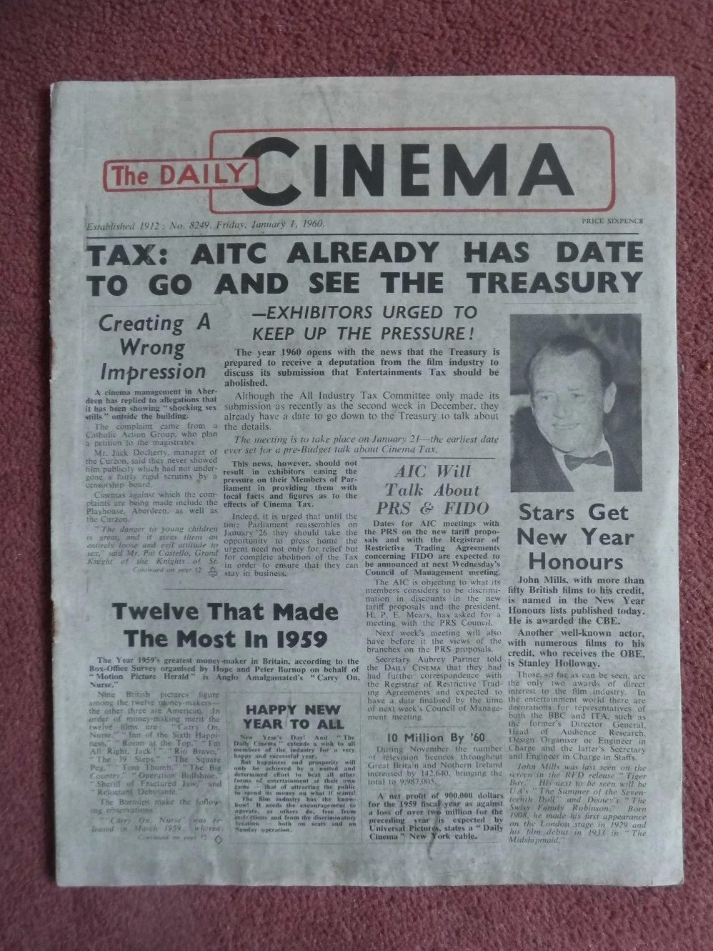 DAILY CINEMA - 1960 UK trade mag HAMMER FILMS, CAROL REED, JUNE THORBURN, etc, изображение 3