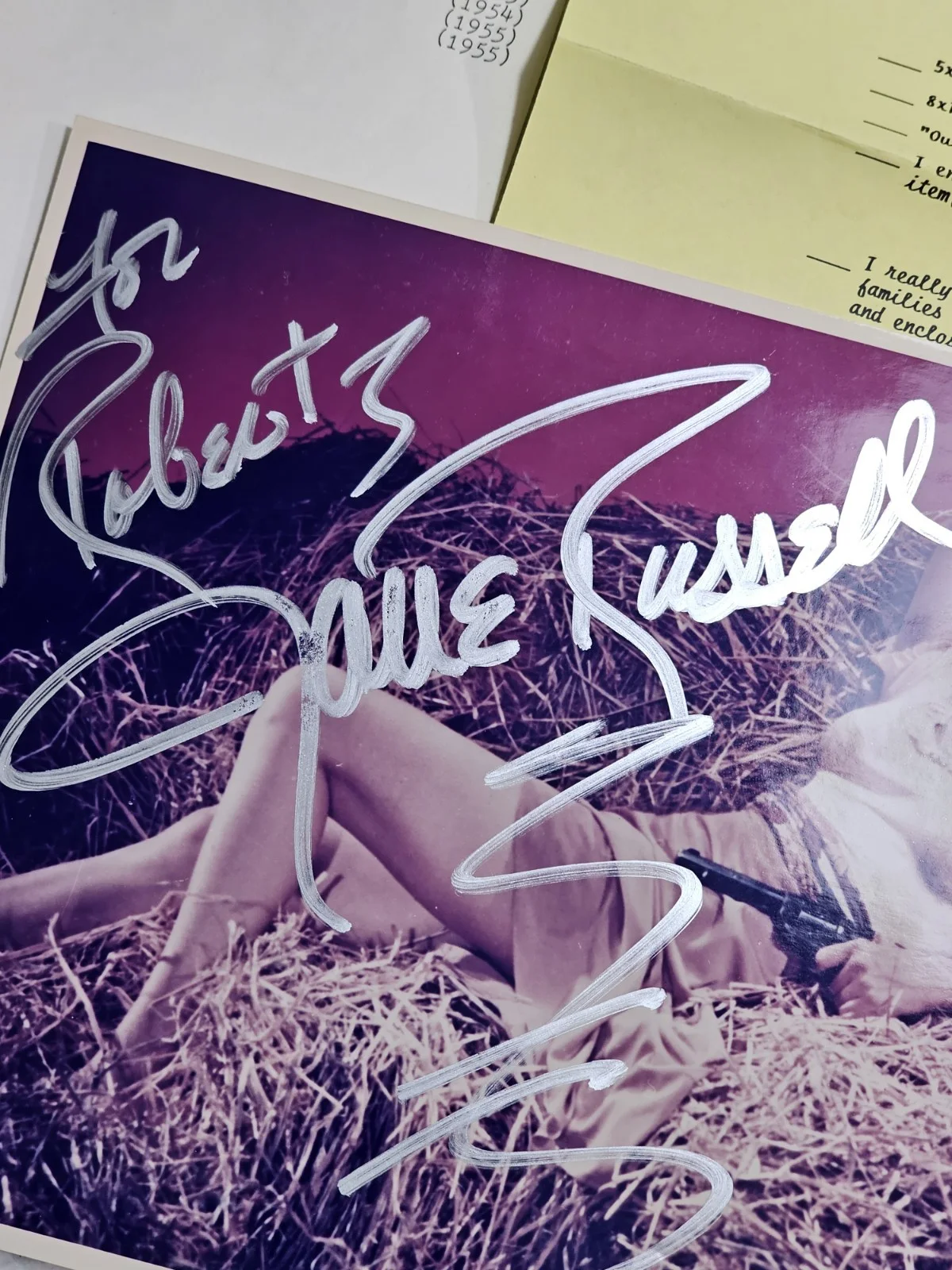 Jane Russell Autographed photo Hollywood Film Star Actress, изображение 2