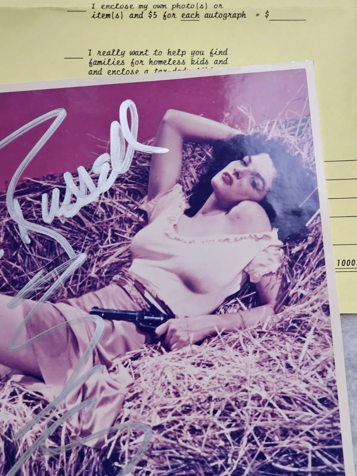 Jane Russell Autographed photo Hollywood Film Star Actress, изображение 3