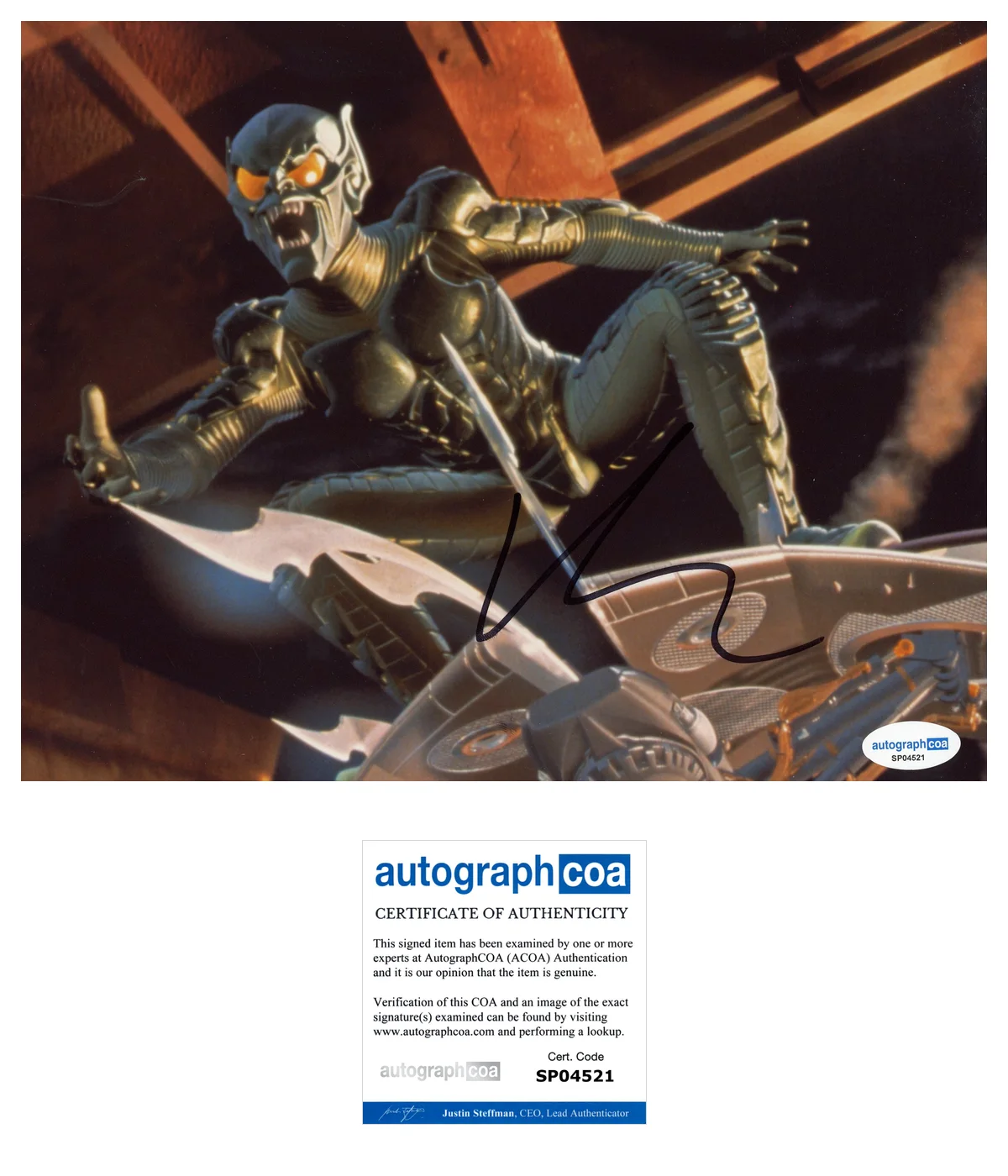 Willem Dafoe Spiderman Autographed Signed 8x10 Photo ACOA, image 2