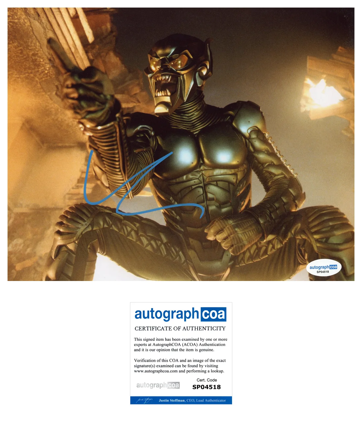 Willem Dafoe Spiderman Autographed Signed 8x10 Photo ACOA, изображение 2