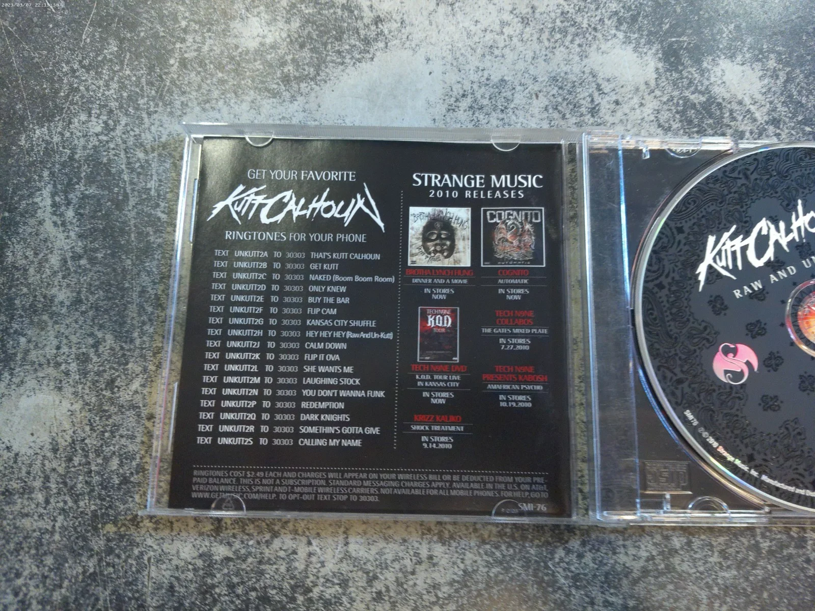 Kutt Calhoun Raw And Un-Kutt CD SIGNED Tech N9ne Strange Music Hip Hop Rap, изображение 5