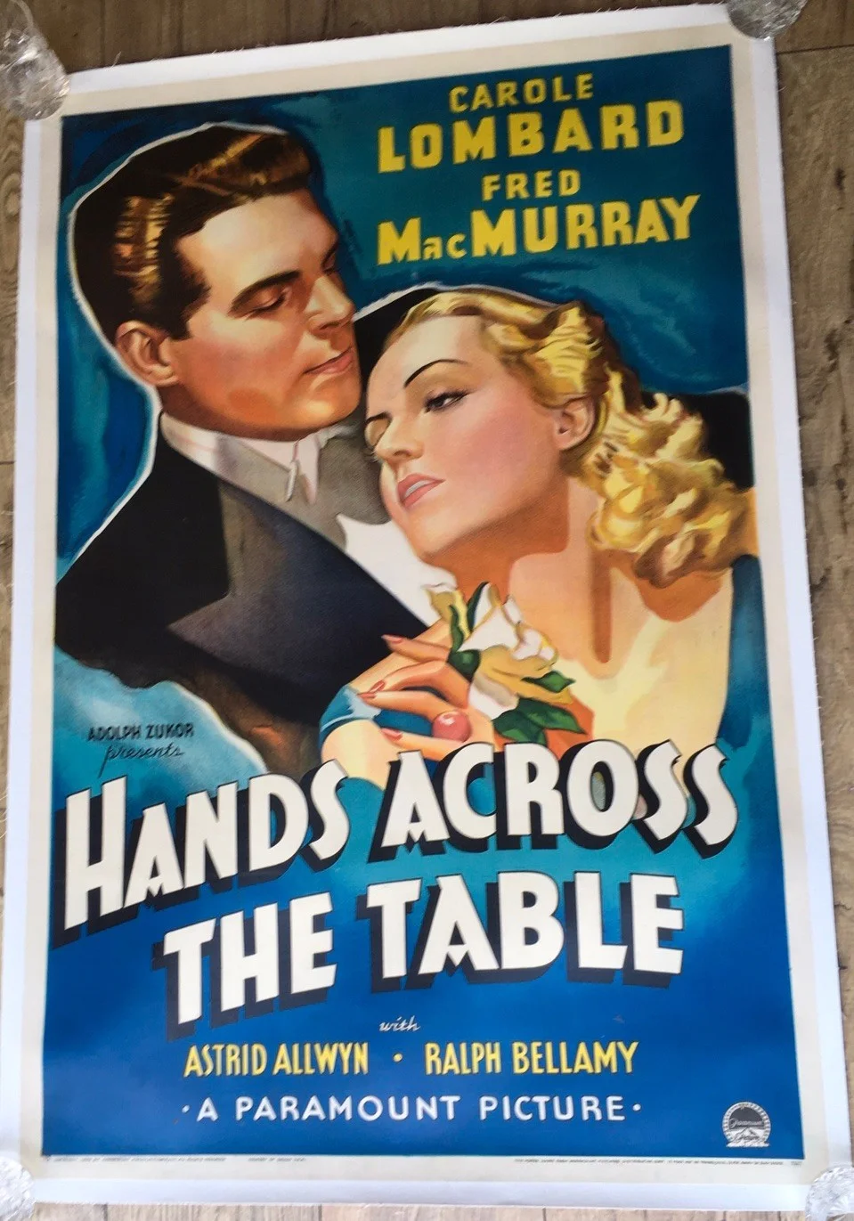 Original 1935 Film Poster CAROLE LOMBARD Hands Across The Table. Linen Backed, изображение 2
