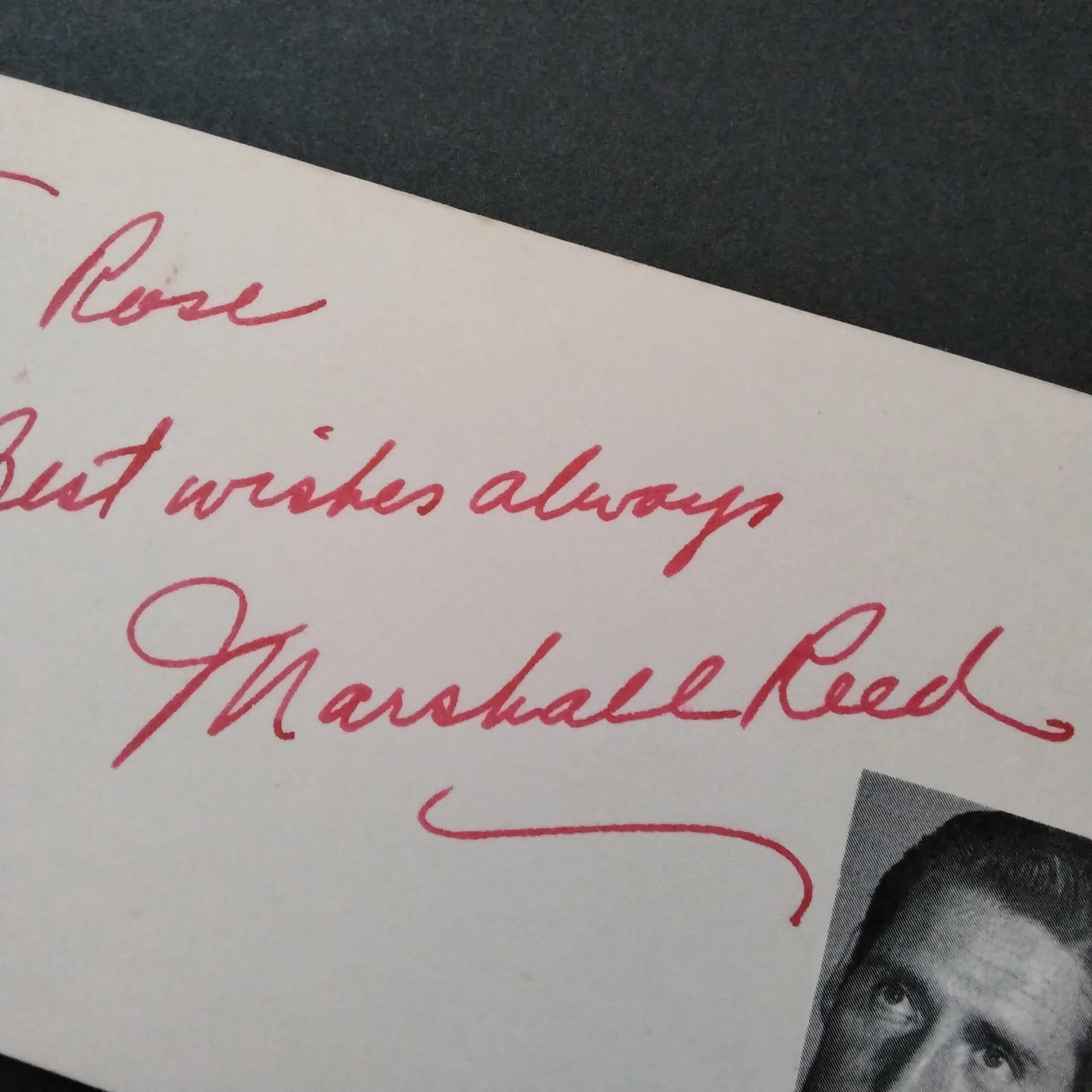 Marshall Reed SIGNED Card Movie TV Actor Hitler's Brain Madmen Mandoras Westerns, изображение 2