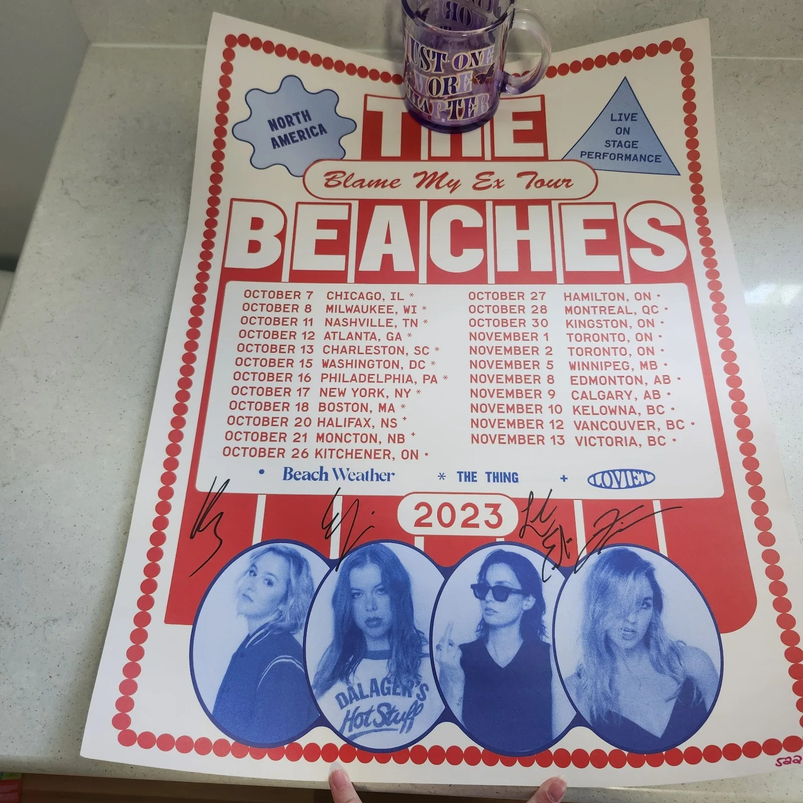Signed Numbered The Beaches Band BLAME MY EX Tour Poster BLAME BRETT, image 2