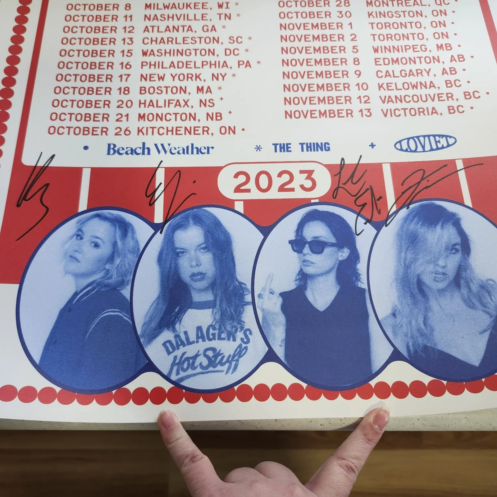 Signed Numbered The Beaches Band BLAME MY EX Tour Poster BLAME BRETT, image 3