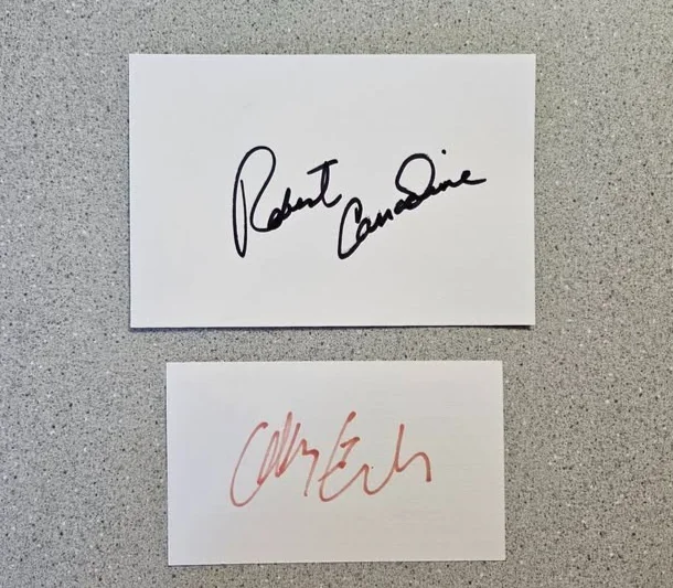 ROBERT CARRADINE AND ANTHONY EDWARDS — ROBERT CARRADINE SIGNED & ANTHONY EDWARDS SIGNED AUTOGRAPH -REVENGE OF THE NERDS
