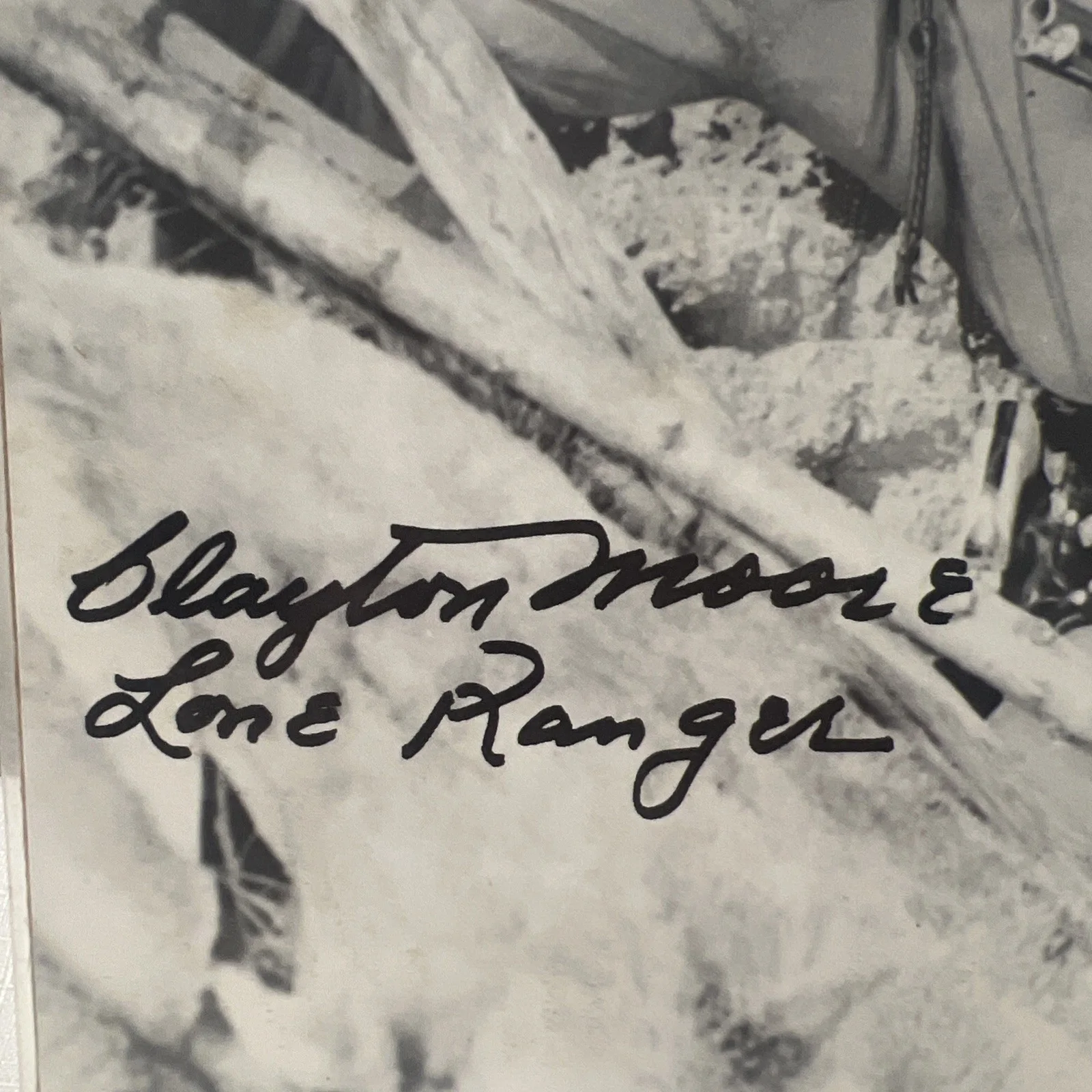 Vintage Lone Ranger Signed Blayton Moore Black & White 8x10 Photo, image 2