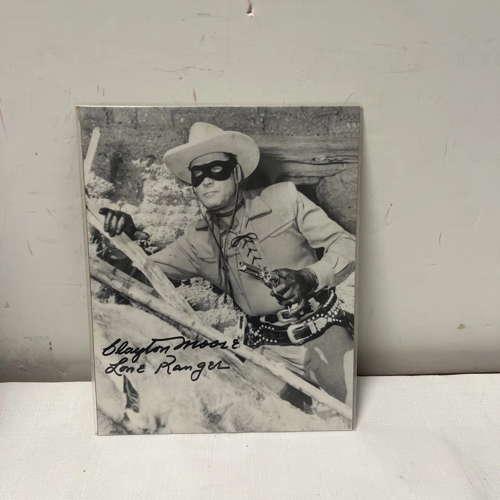 Vintage Lone Ranger Signed Blayton Moore Black & White 8x10 Photo, image 4