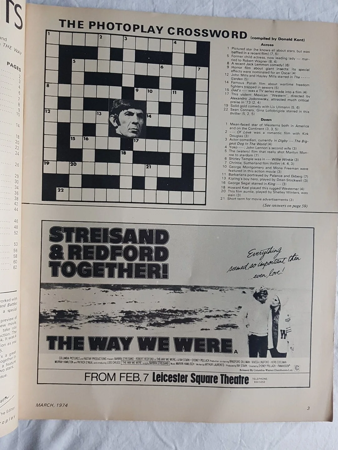 MAGAZINE - Photoplay Film Monthly March 1974 Streisand Redford The Way We Were, изображение 4
