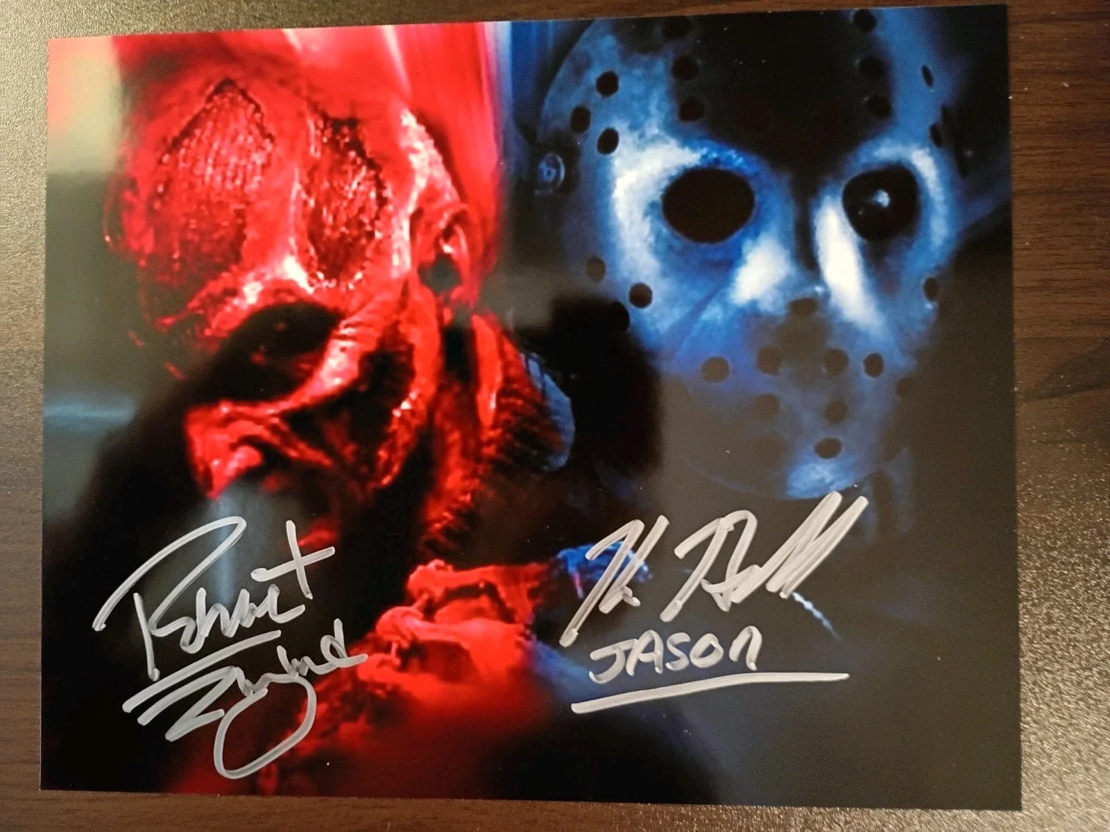Robert Englund / Kane Hodder — Robert Englund / Kane Hodder Nightmare On Elm Street Signed 8x10 with COA