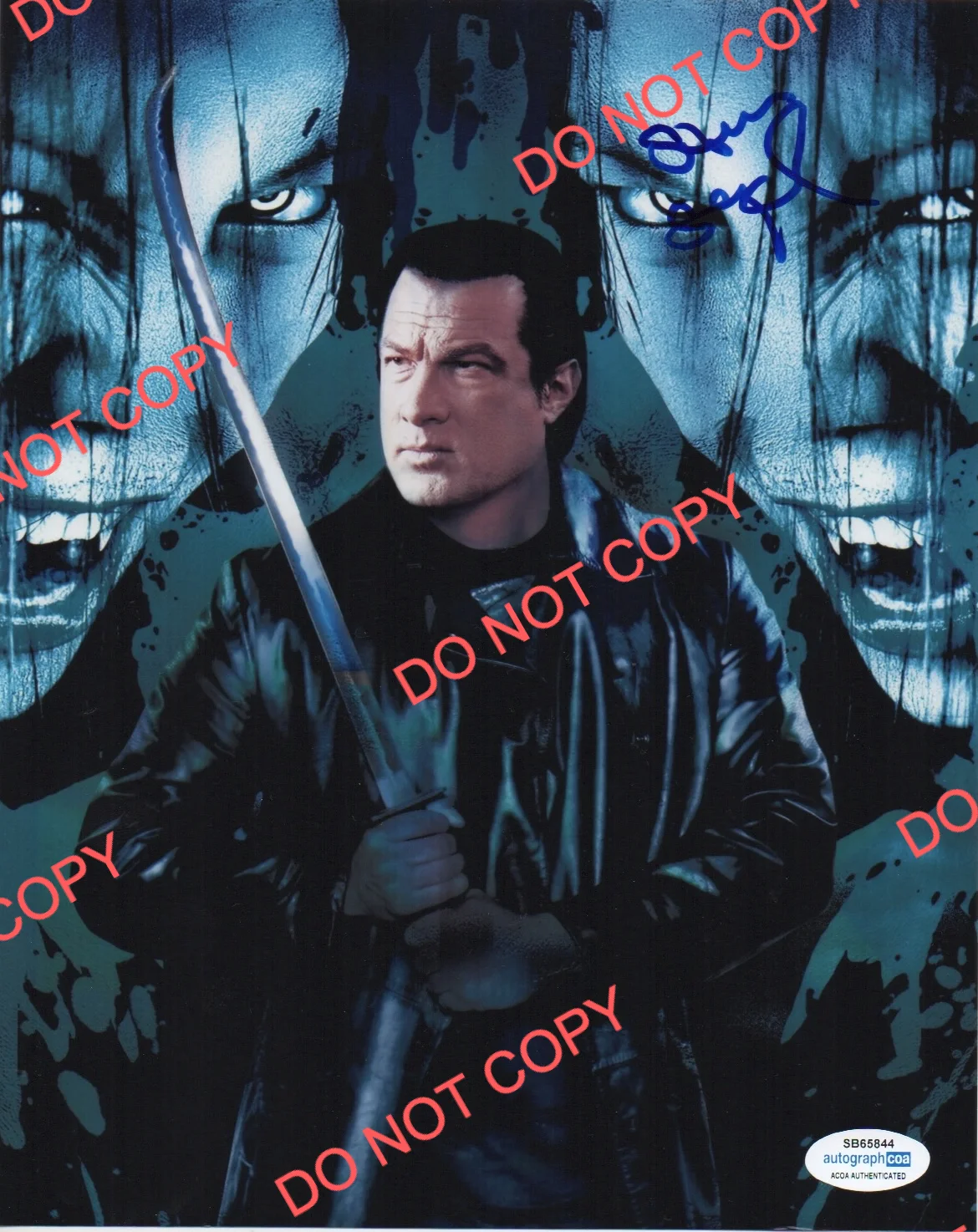 Steven Seagal — STEVEN SEAGAL signed AGAINST THE DARK 8x10 photo AUTOGRAPH IN PERSON auto ACOA