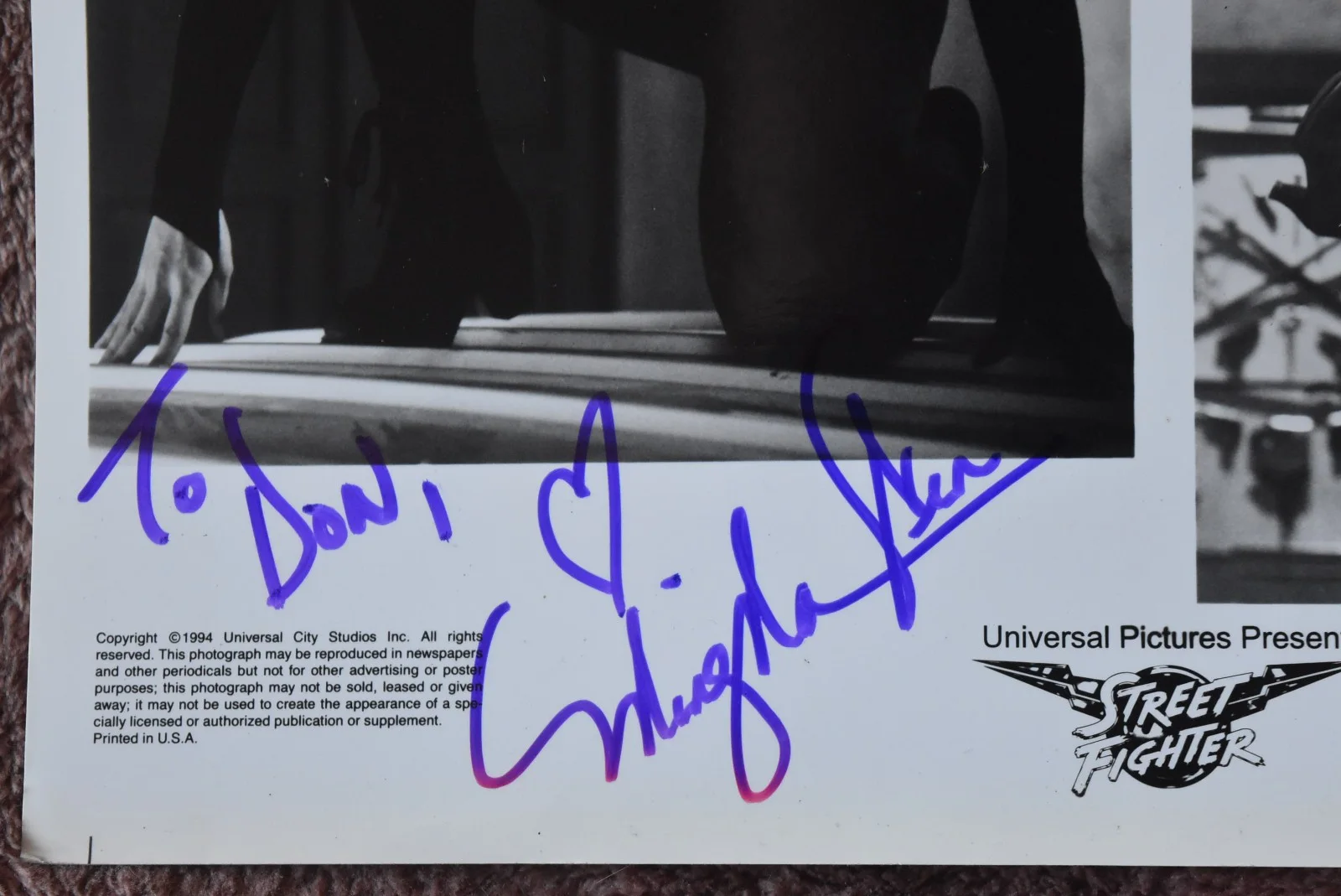 Mang-Na Wen (Street Fighter) Hand Signed Photo 10" X8", image 2