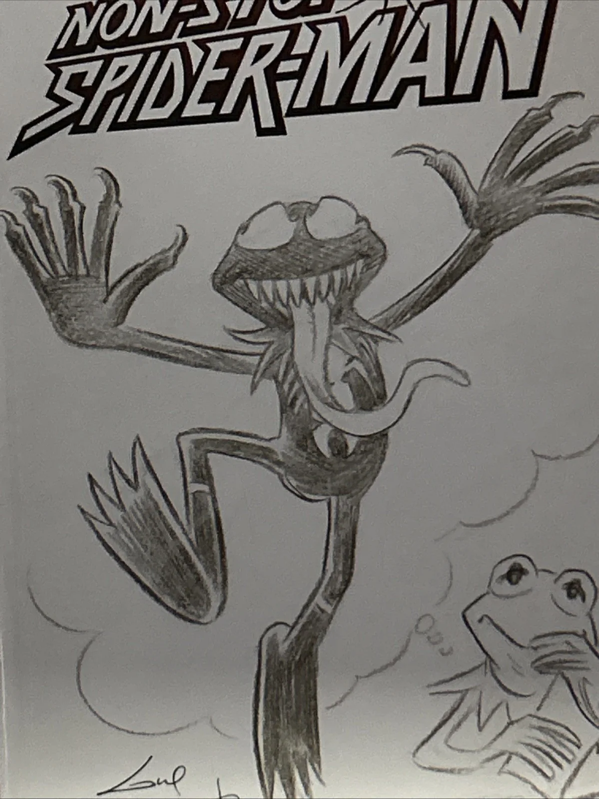 Guy Gilchrist — Guy Gilchrist Original Art Kermit As Venom on Non-stop Spider-Man #1, image 4