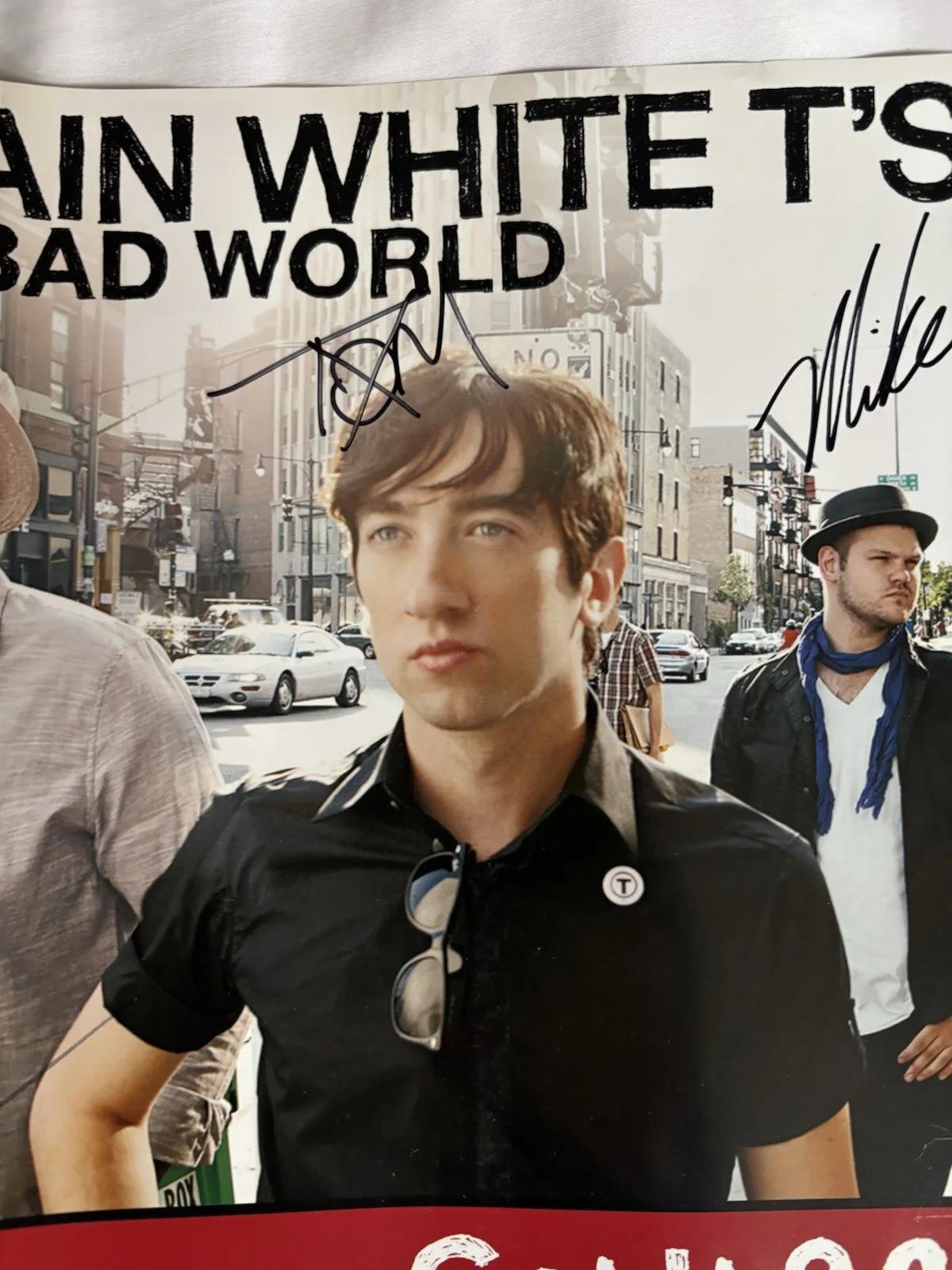 Plain White T's Big Bad World 17'x11' Poster signed autographed by Entire Band, изображение 3