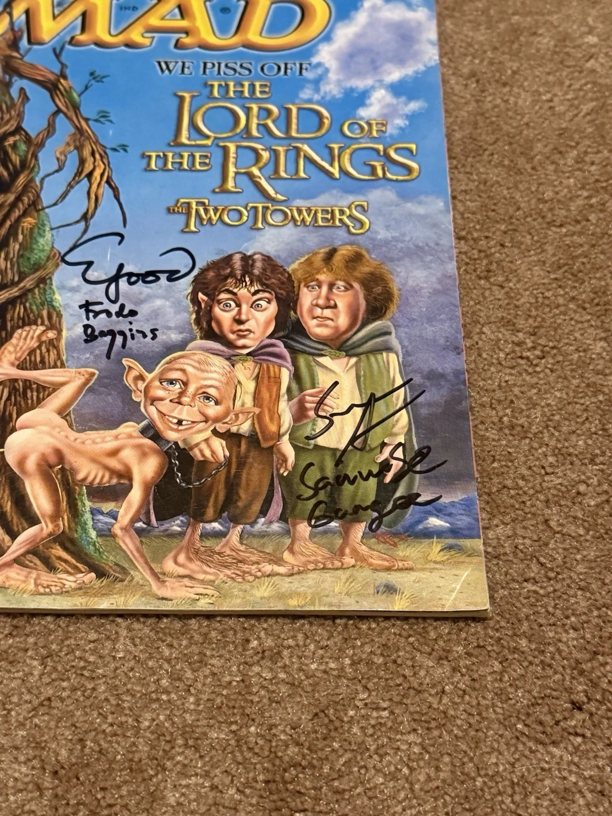 Elijah Wood — ELIJAH WOOD & SEAN ASTIN AUTOGRAPHED LORD OF THE RINGS MAD MAGAZINE BECKETT COA, изображение 2