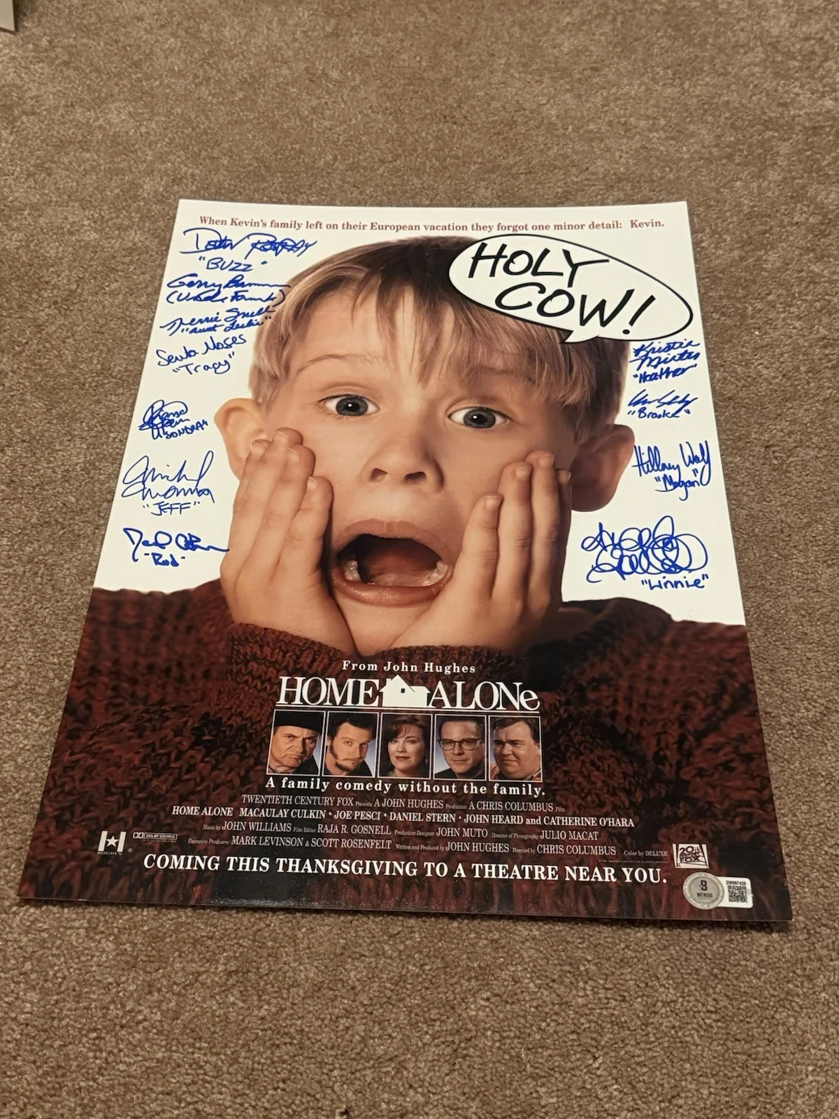 devin ratray — Home Alone | 11x17 Poster Cast-Signed by (11) with Gerry Bamman Beckett