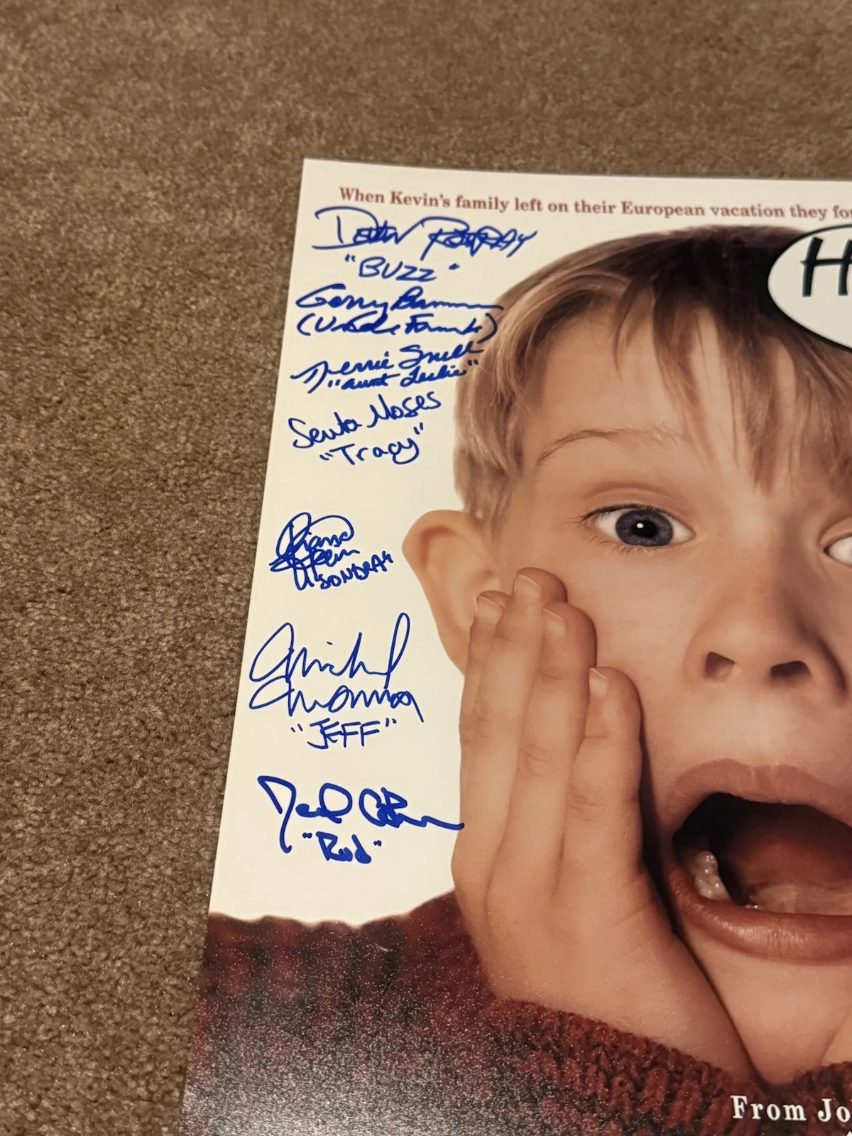 devin ratray — Home Alone | 11x17 Poster Cast-Signed by (11) with Gerry Bamman Beckett, изображение 2