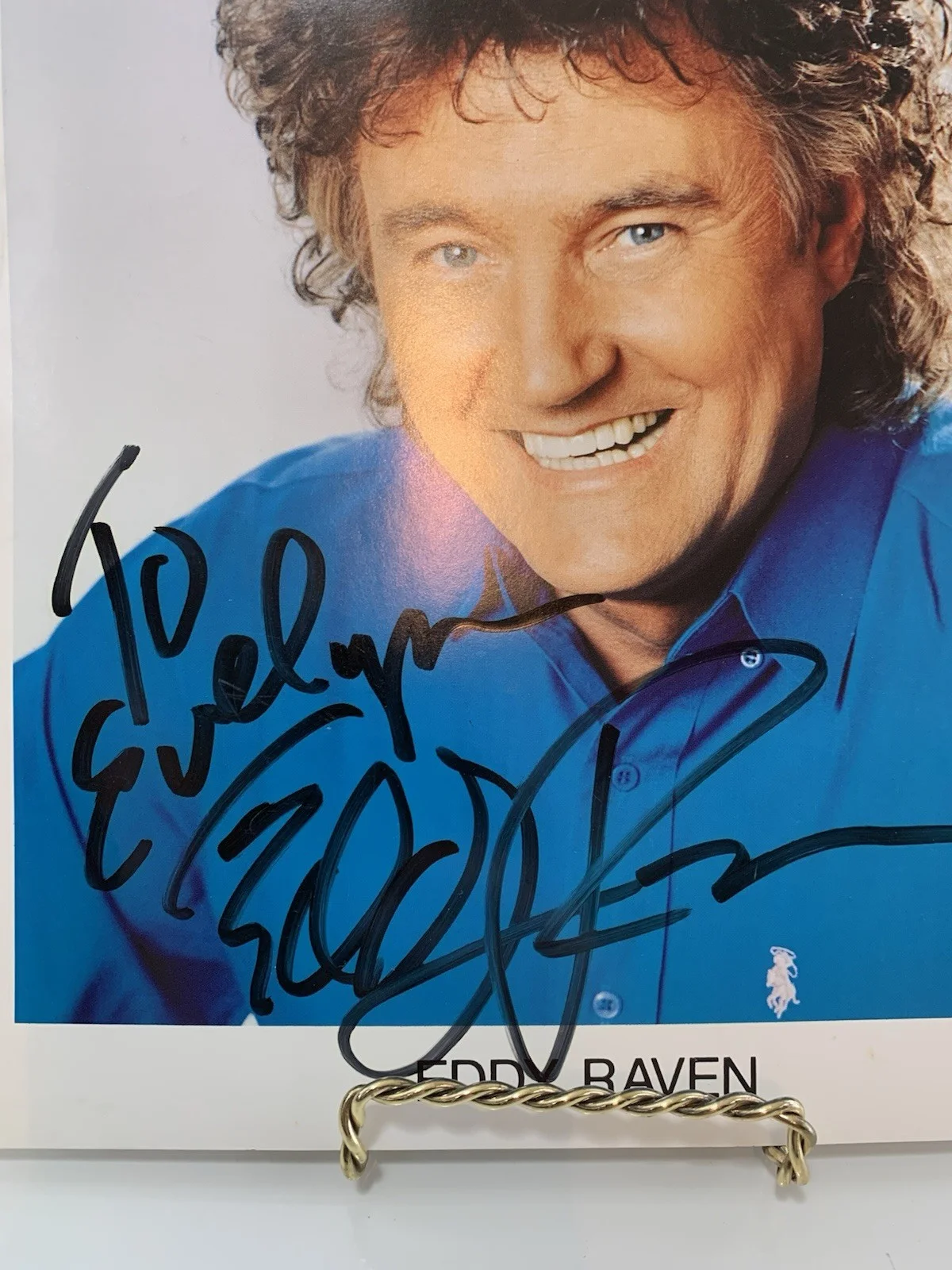 Singer EDDY RAVEN Autograph Signed 8 X 10 Color Photo Country Western, изображение 2