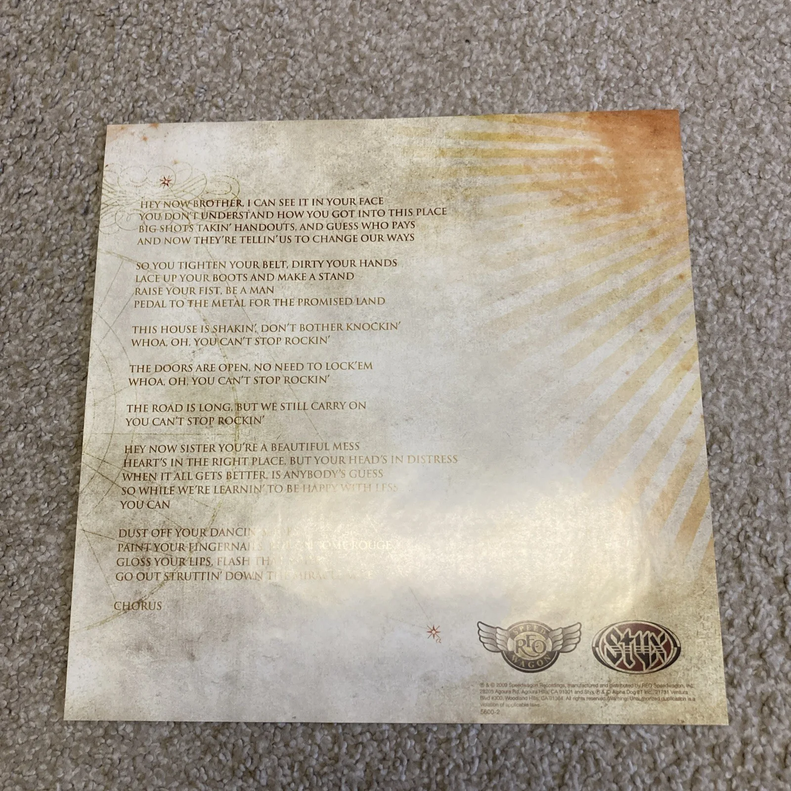 REO Speedwagon & Styx "Can't Stop Rockin'" Tour Autographed Record Cover - CD, изображение 4