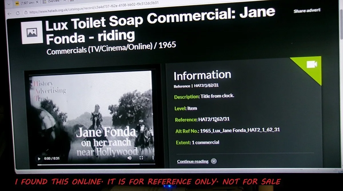 JANE FONDA Lux Soap LEVER BROTHERS Cover Letter Signed JEANNE PORTER Casting, изображение 2