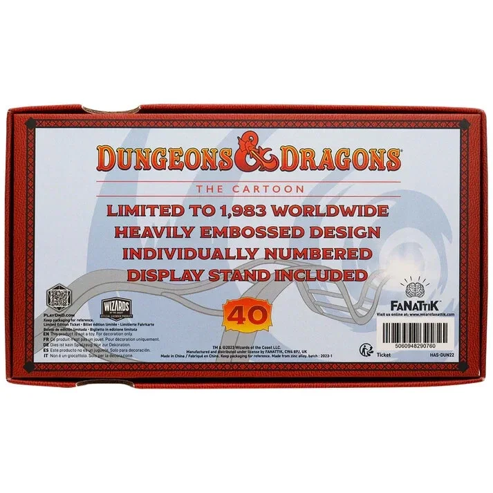 Dungeons & Dragons: The Cartoon 40th Anniversary Rollercoaster Ticket RARE LE, image 2