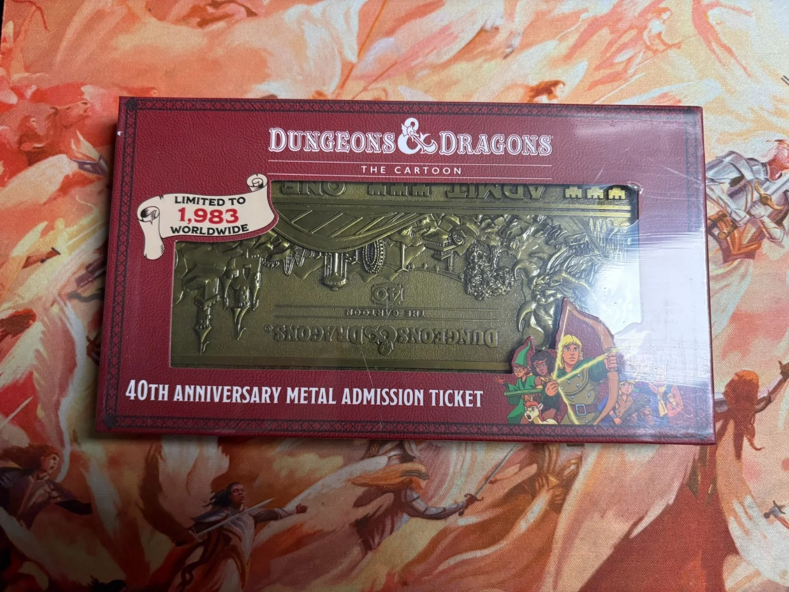 Dungeons & Dragons: The Cartoon 40th Anniversary Rollercoaster Ticket RARE LE, image 3