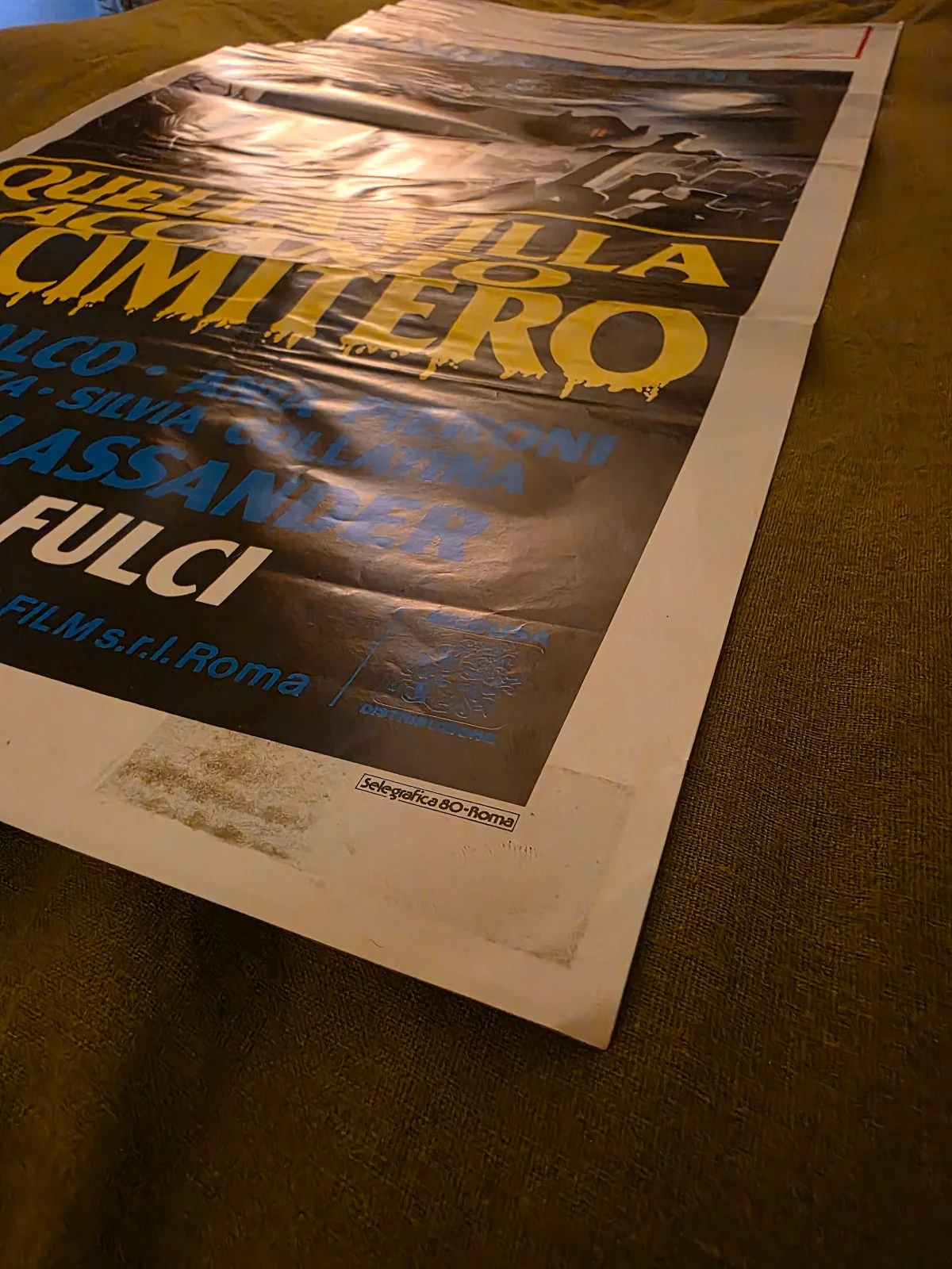 Original LOCANDINA poster LUCIO FULCI The House by the Cemetery ITALIAN horror, изображение 3