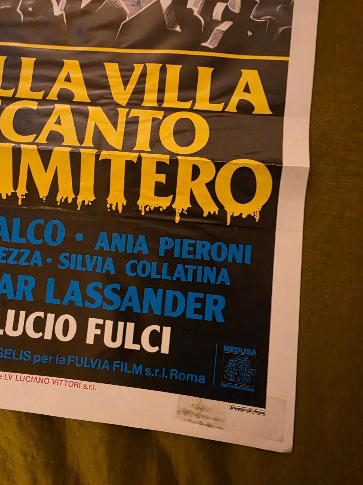 Original LOCANDINA poster LUCIO FULCI The House by the Cemetery ITALIAN horror, изображение 4