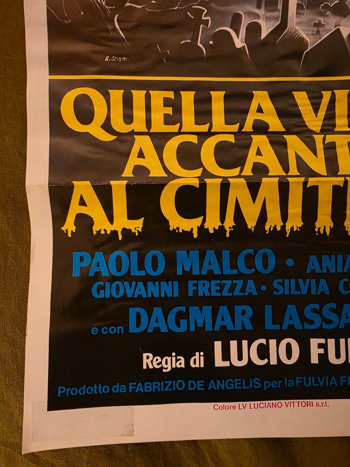 Original LOCANDINA poster LUCIO FULCI The House by the Cemetery ITALIAN horror, изображение 5
