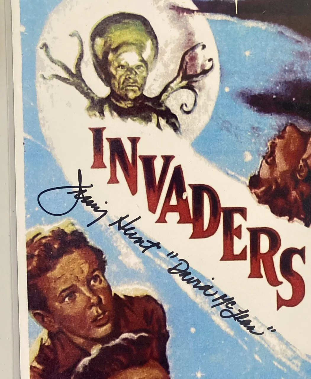James Jimmy Walter Hunt — INVADERS FROM MARS Jimmy Hunt signed 11x17 Poster Print W/Business Card & Photo, изображение 3