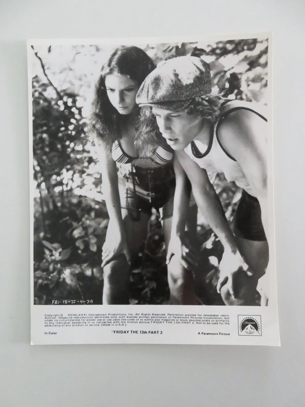 FRIDAY THE 13TH: PART 2 MOVIE STILL PHOTO LOT OF 2 JASON VOORHEES AMY STEEL 1981, изображение 3