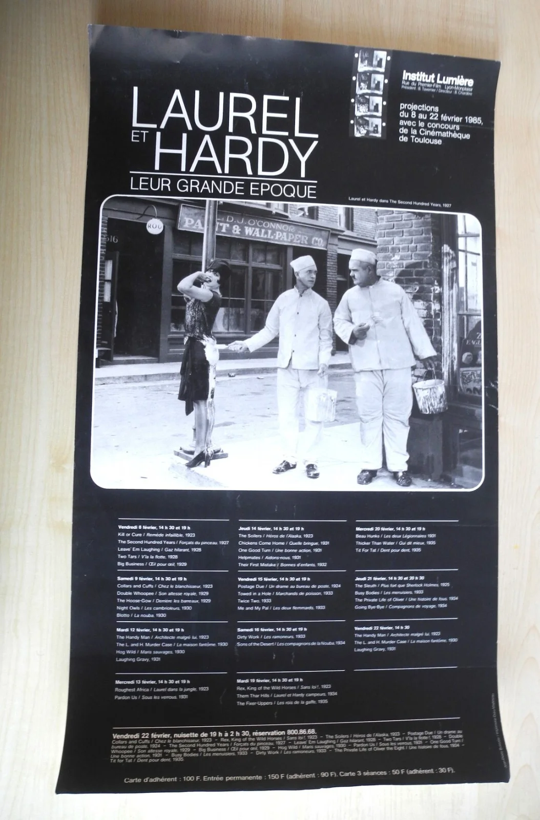 Rare Vintage Laurel Hardy Poster The Second Hundred Years Film Institut Lumiere, изображение 4