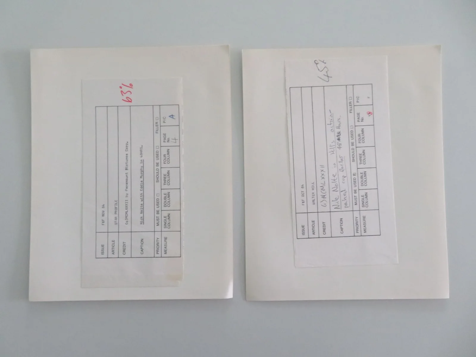 48 HRS. MOVIE STILL PHOTO LOT OF 2 NICK NOLTE EDDIE MURPHY 1982, изображение 2