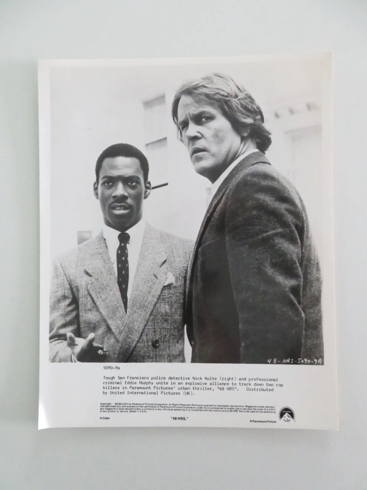 48 HRS. MOVIE STILL PHOTO LOT OF 2 NICK NOLTE EDDIE MURPHY 1982, изображение 3