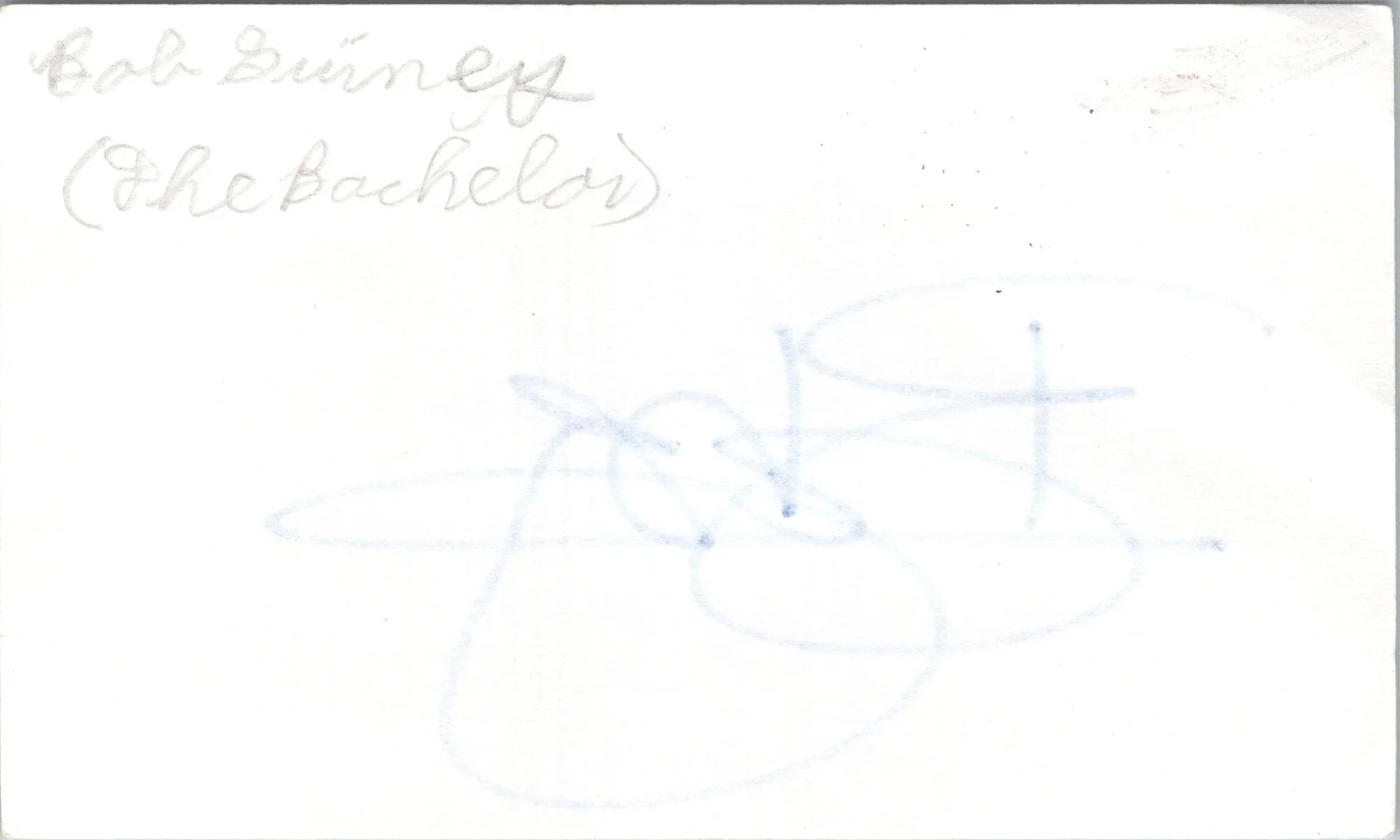 Bob Guiney — Bob Guiney Signed 3x5 Index Card The Bachelor Autographed, image 2
