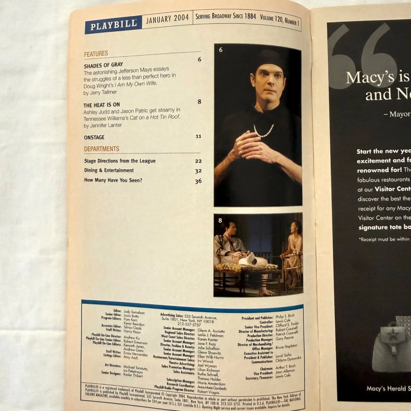 I Am My Own Wife Playbill January 2004 Lyceum Theatre Jefferson Mays, изображение 3