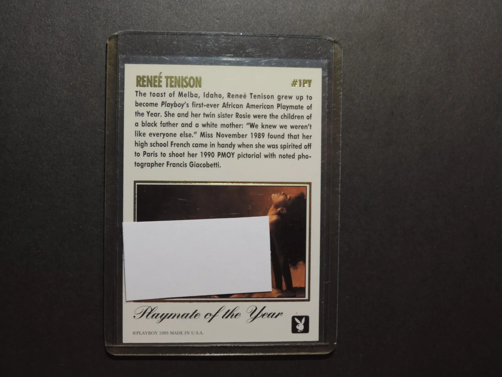 Renee Tenison — Renee Tenison Hand Signed Playboy Centerfold autographed Card No 1PY Mint, image 2