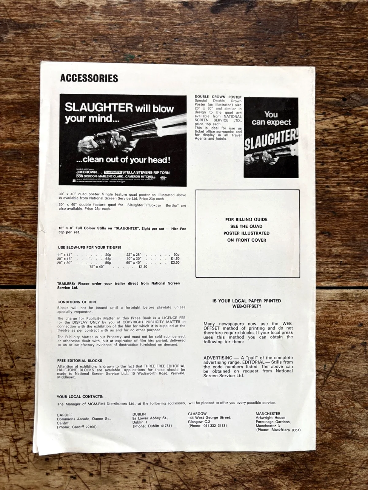 SLAUGHTER 1972 Press Book/Blaxploitation/Jim Brown/Shaft/Violence/Exploitation, изображение 2