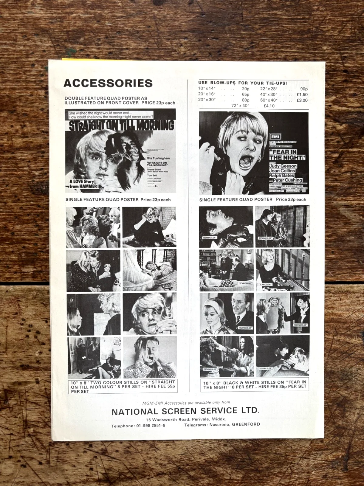 WOMEN IN TERROR! Hammer Films 1972 Press Book/Fear in the Night x Straight On..., изображение 2