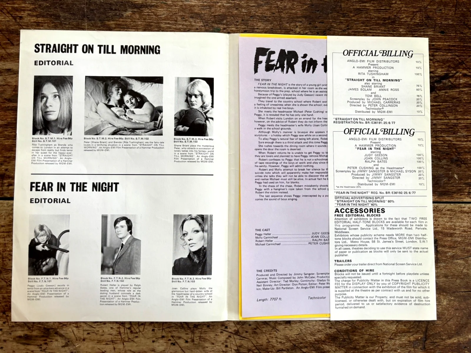 WOMEN IN TERROR! Hammer Films 1972 Press Book/Fear in the Night x Straight On..., изображение 3
