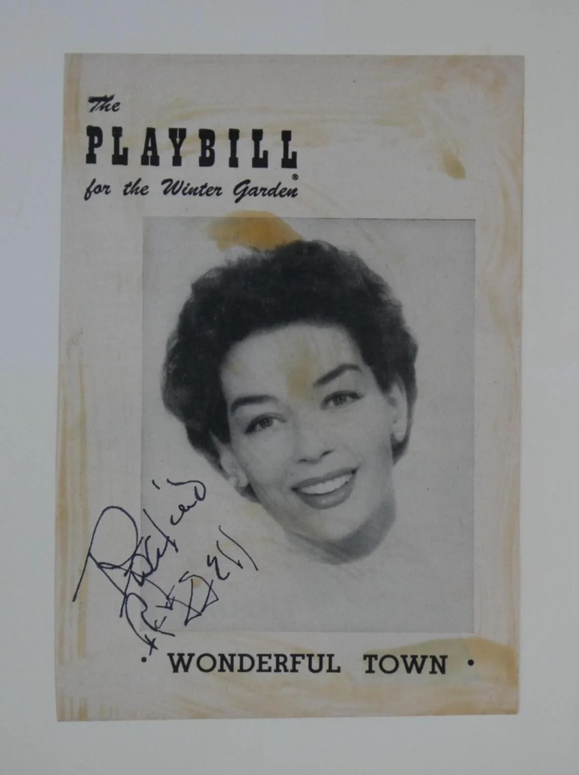 Rosalind Russell — Rosalind Russell Signed 1953 Wonderful Town Playbill Cover Only Winter Garden, изображение 2
