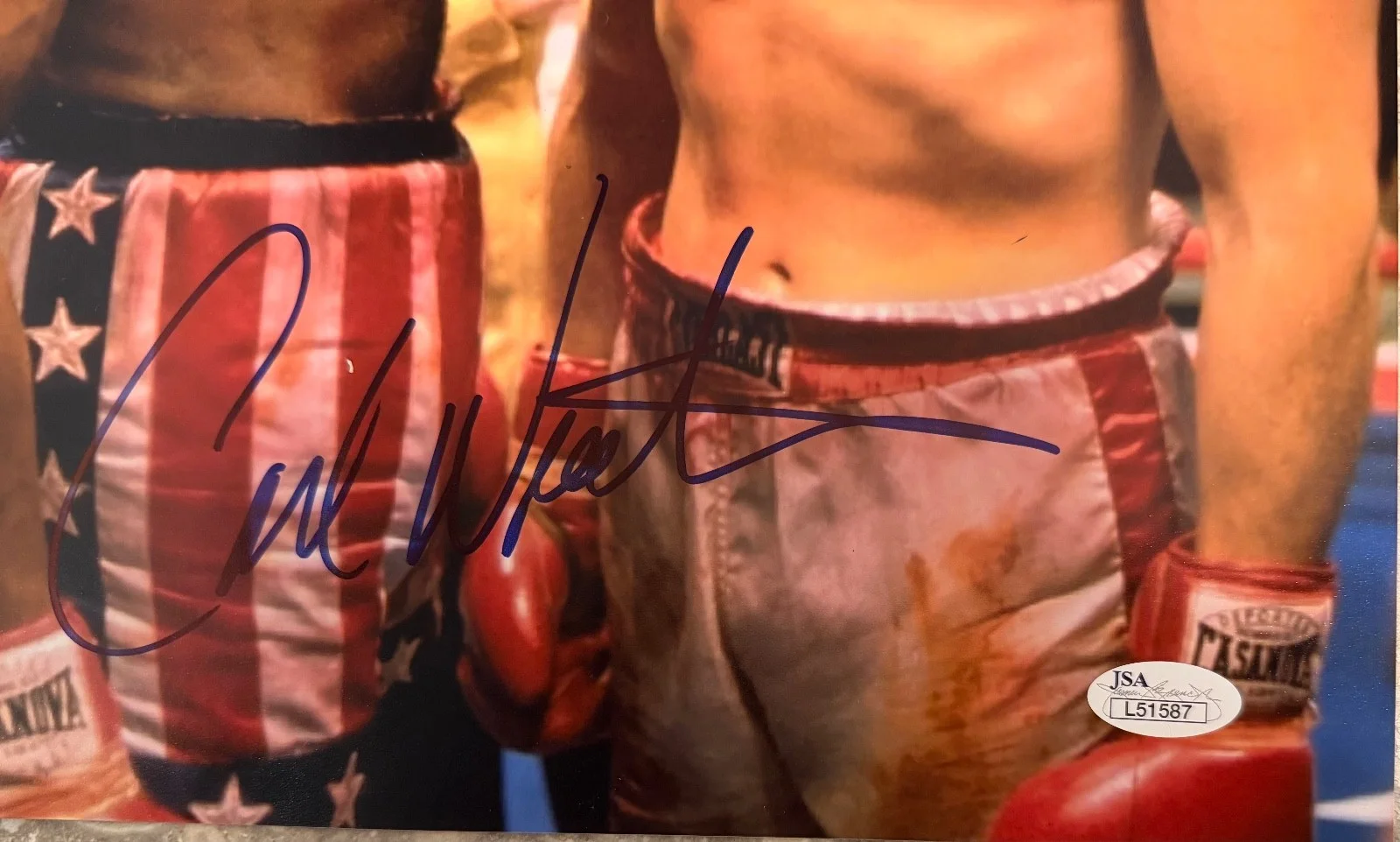 All Weathers — Carl Weathers autographed Rocky 14x11 Photo JSA Certification, image 2
