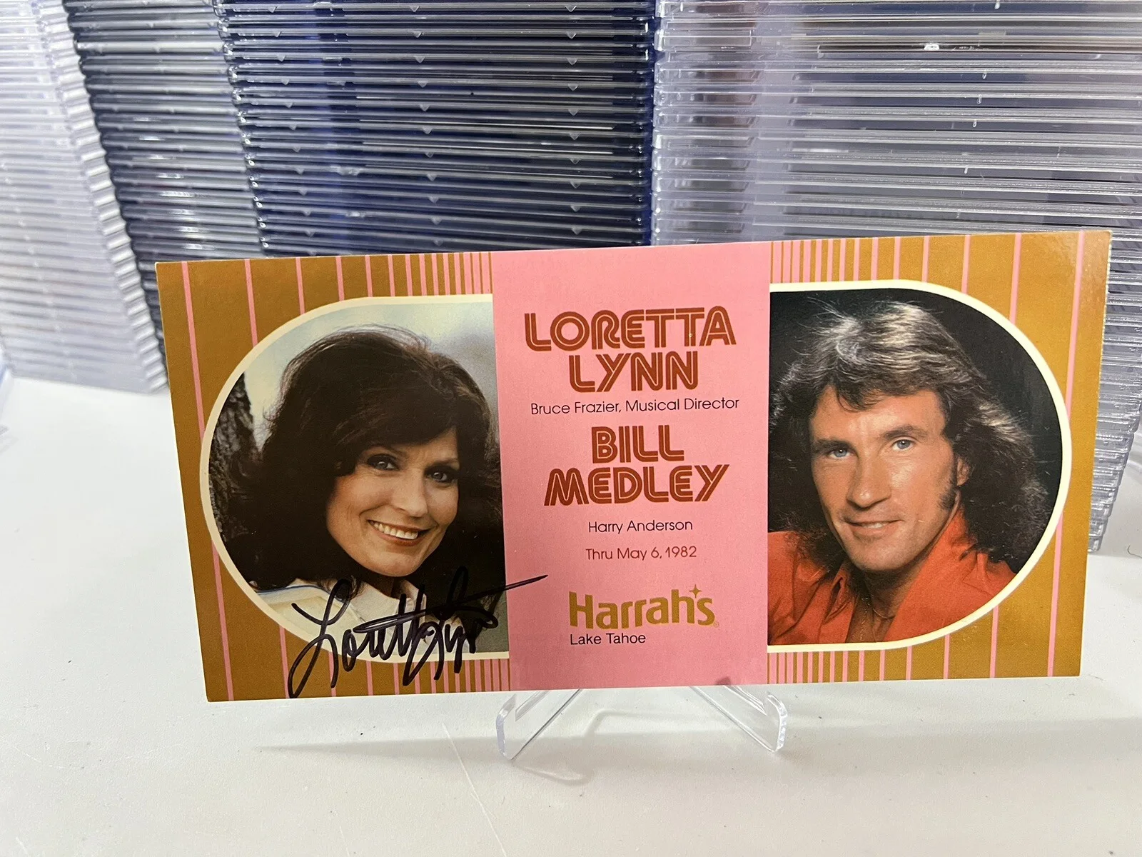 Loretta Lynn auto signed post card harrah’s lake tahoe, image 2